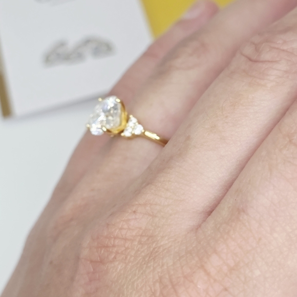 Certified Moissanite Diamond Ring. Bridal , Proposal,Engagement Or Promise Ring. - Picture 3 of 10